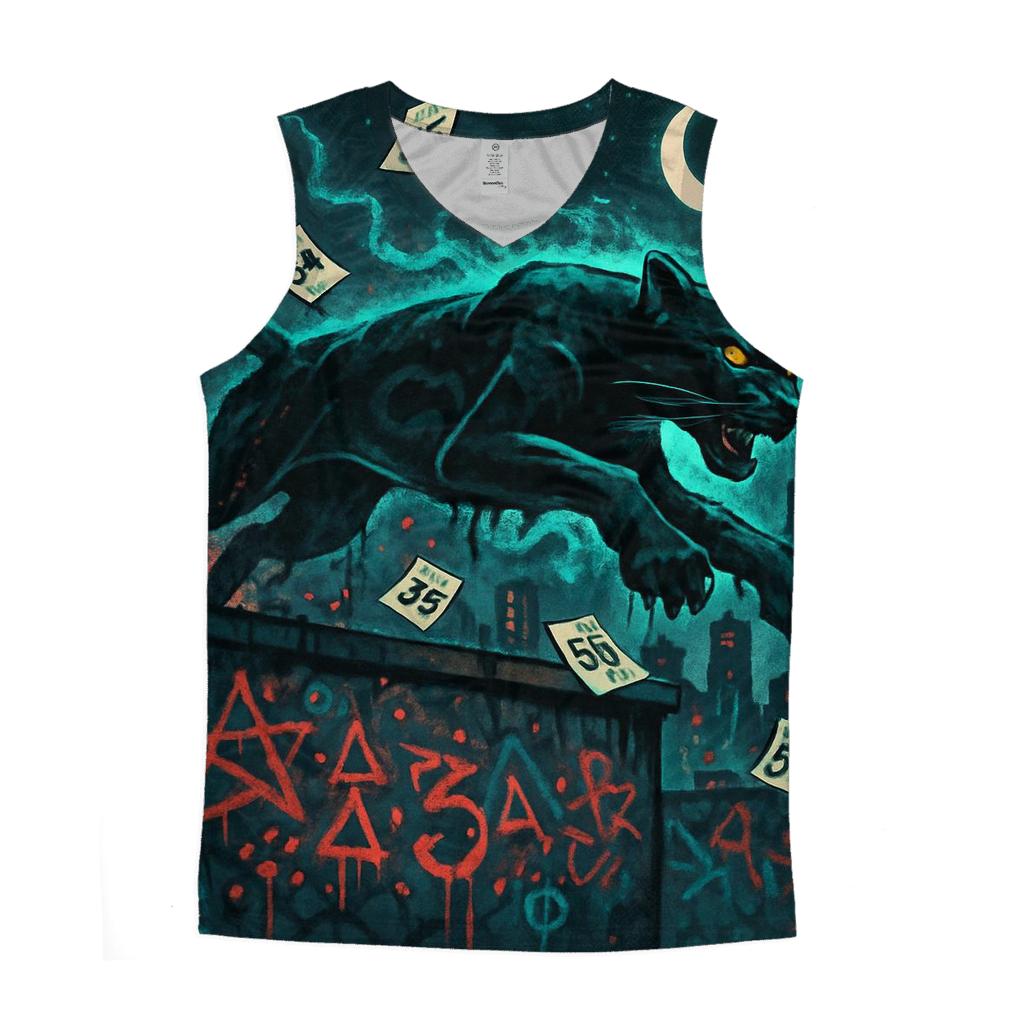 Graffiti Cloud Panther personalized athletic tanks