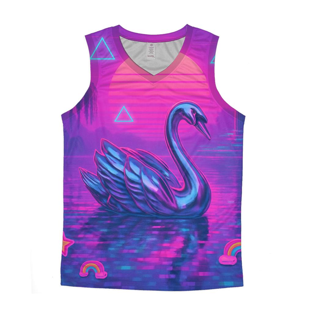 Vaporwave Swan Lake designer workout tanks
