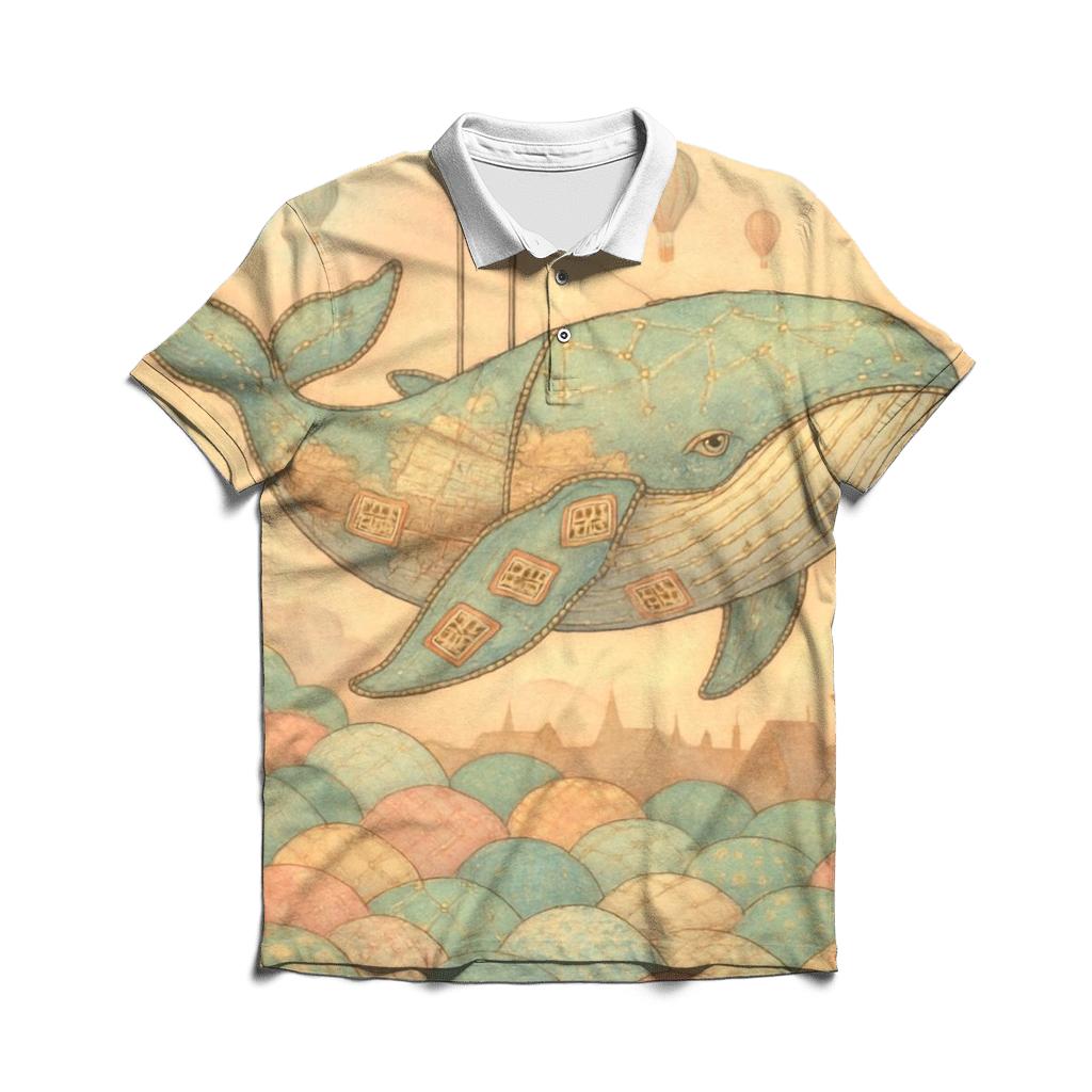 Stitched Sky Whale custom polo shirts