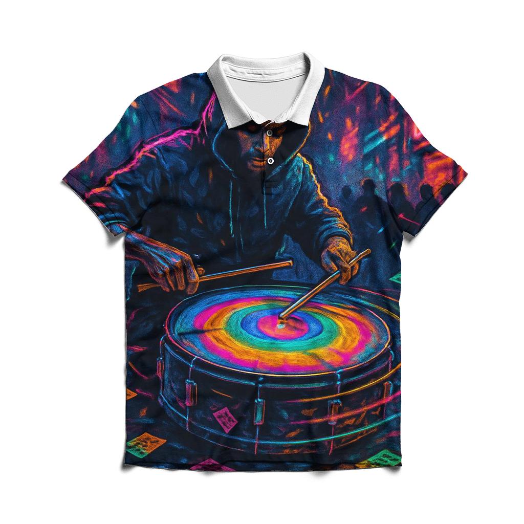 Prism Street Drummer branded logo polo shirts