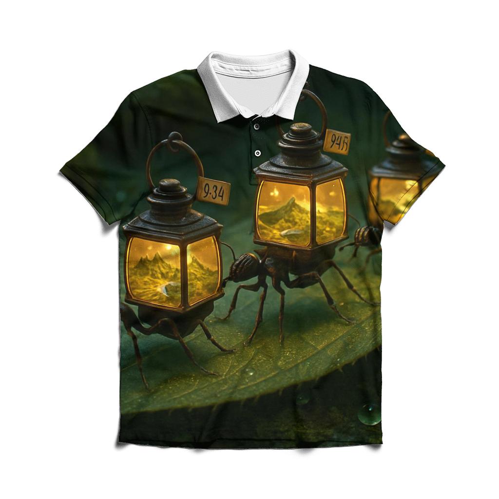 Lantern Cartographer Ants embroidered polo tops