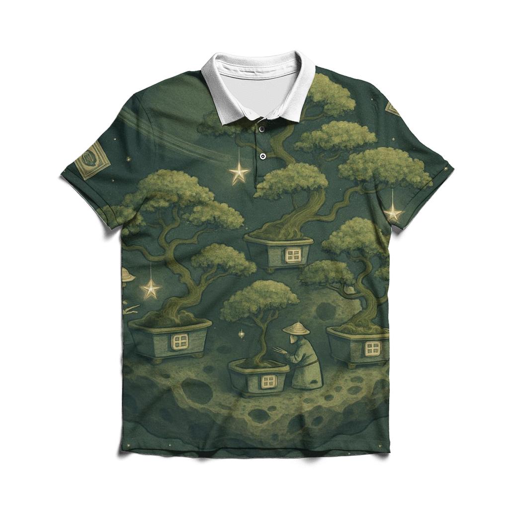 Meteoric Bonsai Garden branded logo polo shirts