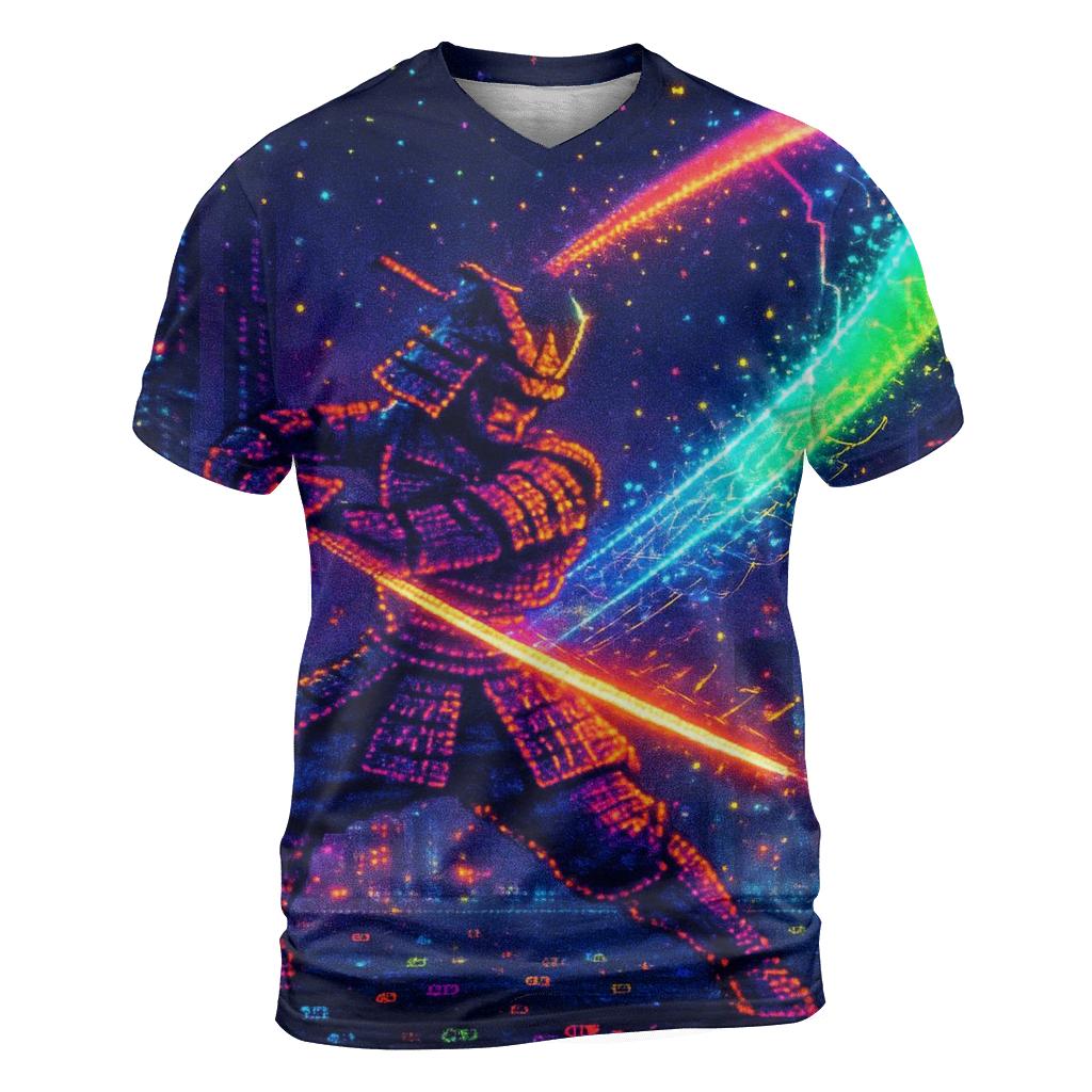 Pixel Samurai Aurora creative print fashion shirts