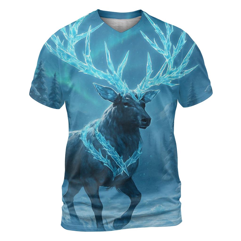 Frostbound Neon Elk unique graphic print tees