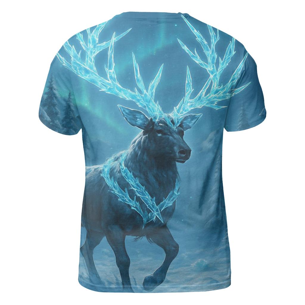 Frostbound Neon Elk unique graphic print tees