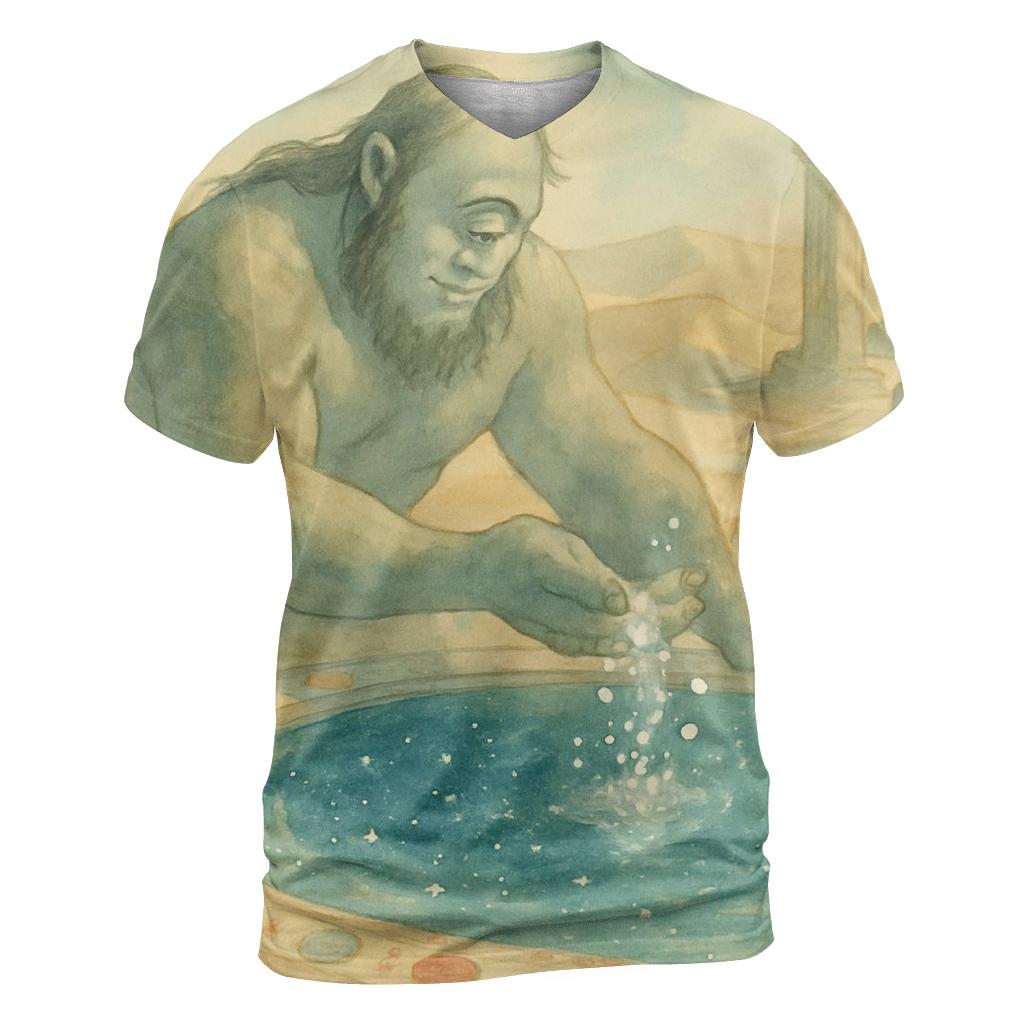 Mirage Oasis Cyclops vibrant all-over design tees