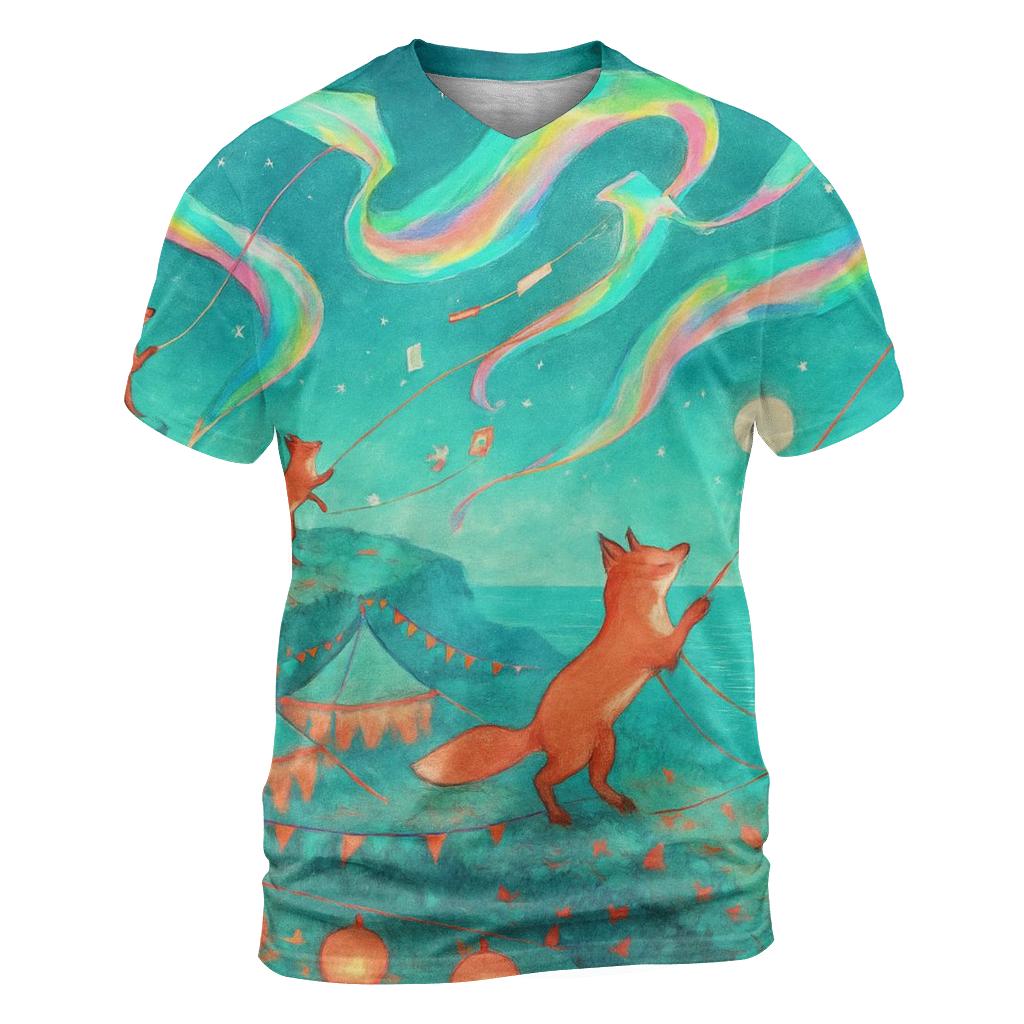 Aurora Kite Foxes statement graphic shirts