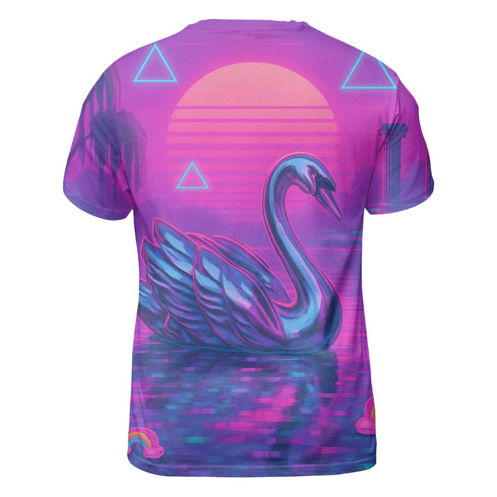 Vaporwave Swan Lake artistic all-over print tops