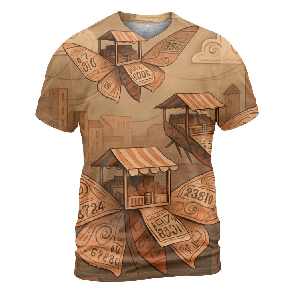 Paper City Moth Caravan custom all-over print shirts
