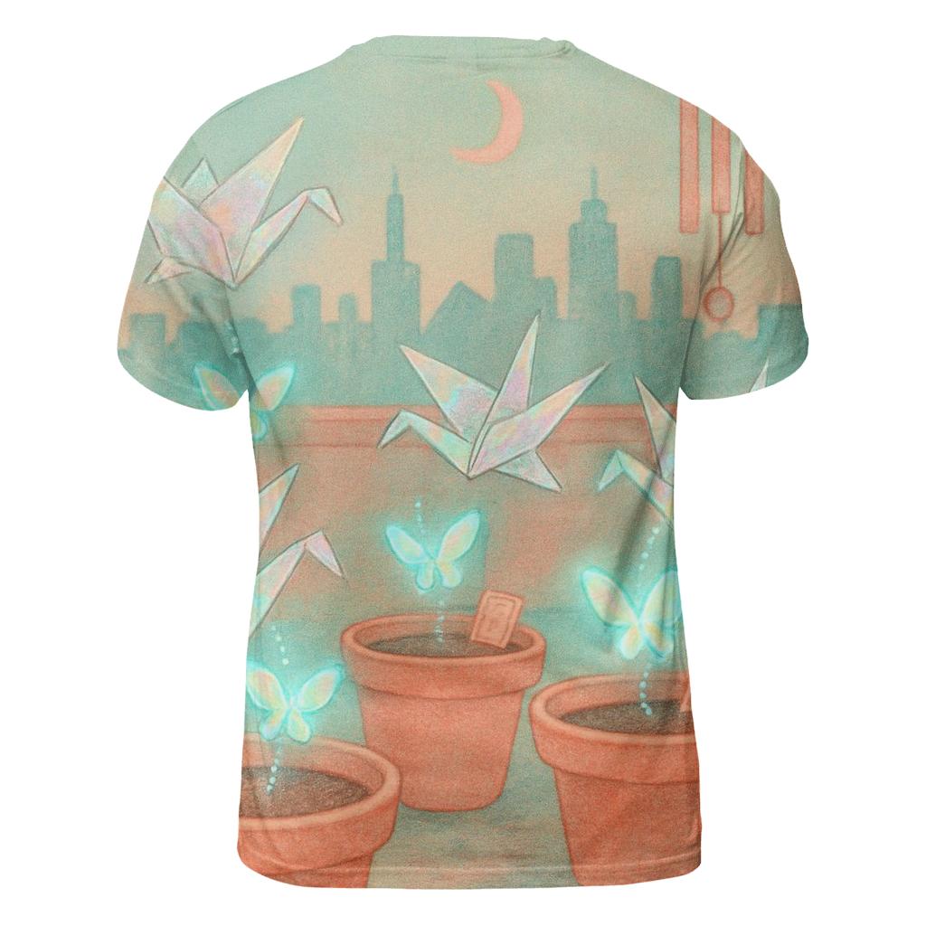 Holographic Paper Crane Garden personalized full print shirts