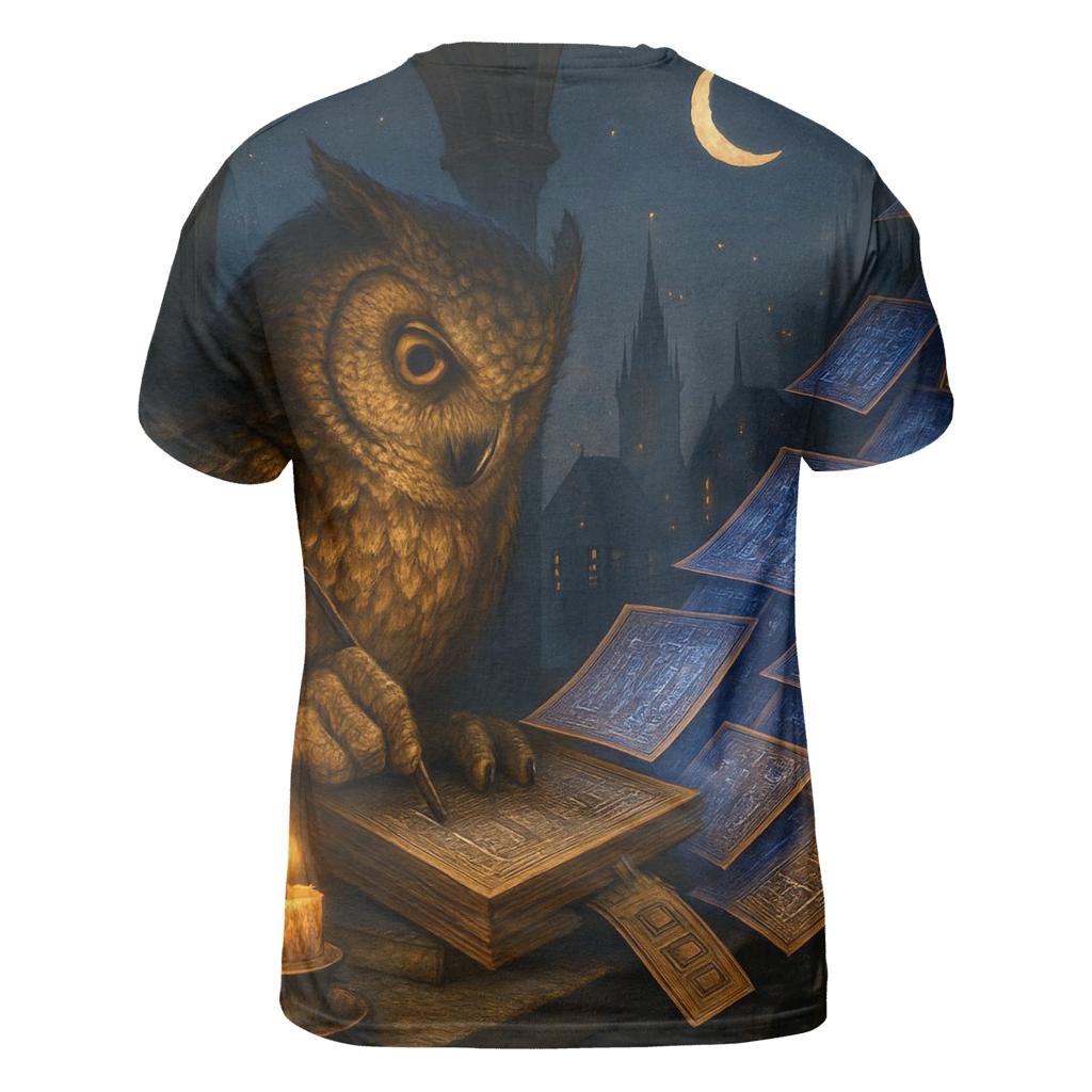 Ironwood Scribe Owl creative print fashion shirts