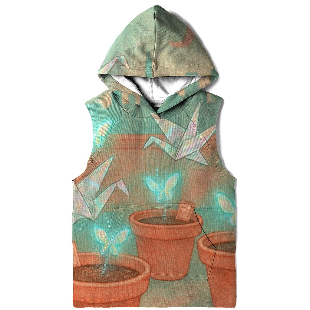 Holographic Paper Crane Garden graphic hoodies