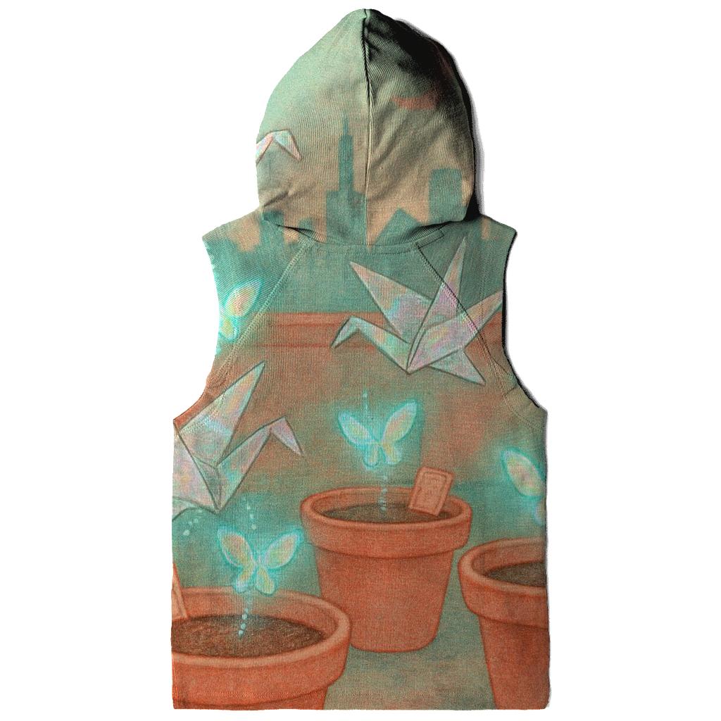 Holographic Paper Crane Garden graphic hoodies