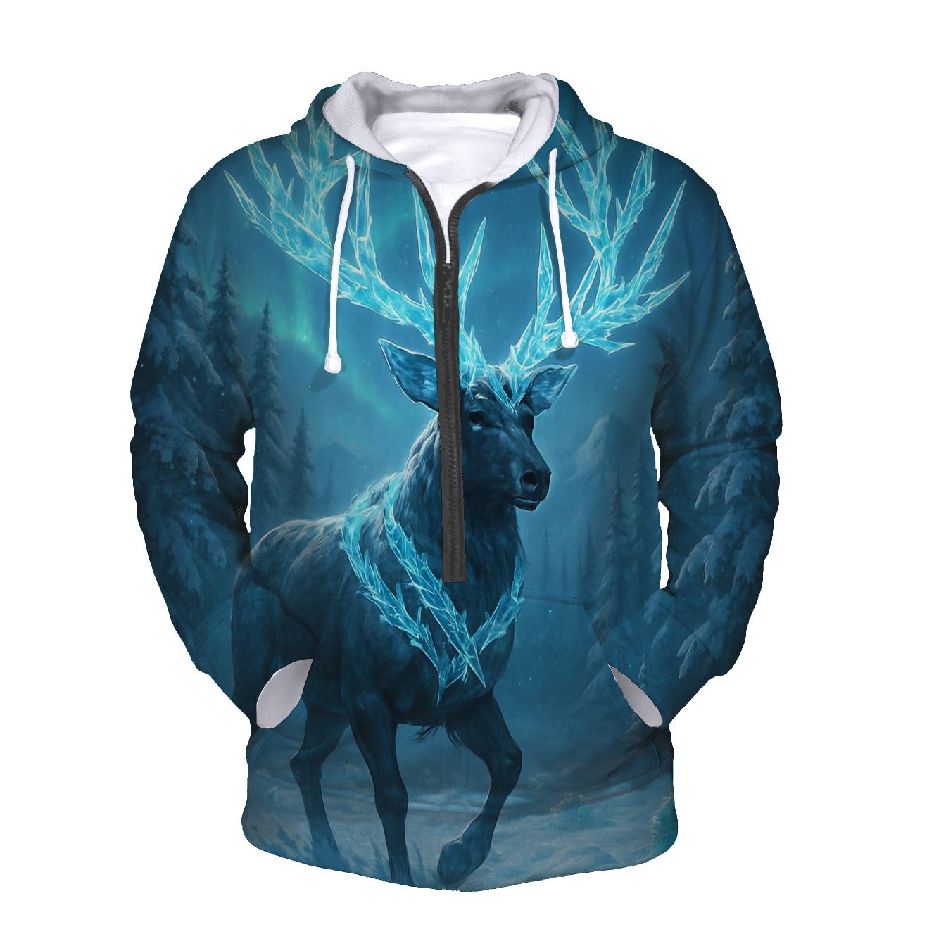 Frostbound Neon Elk pullover hoodies