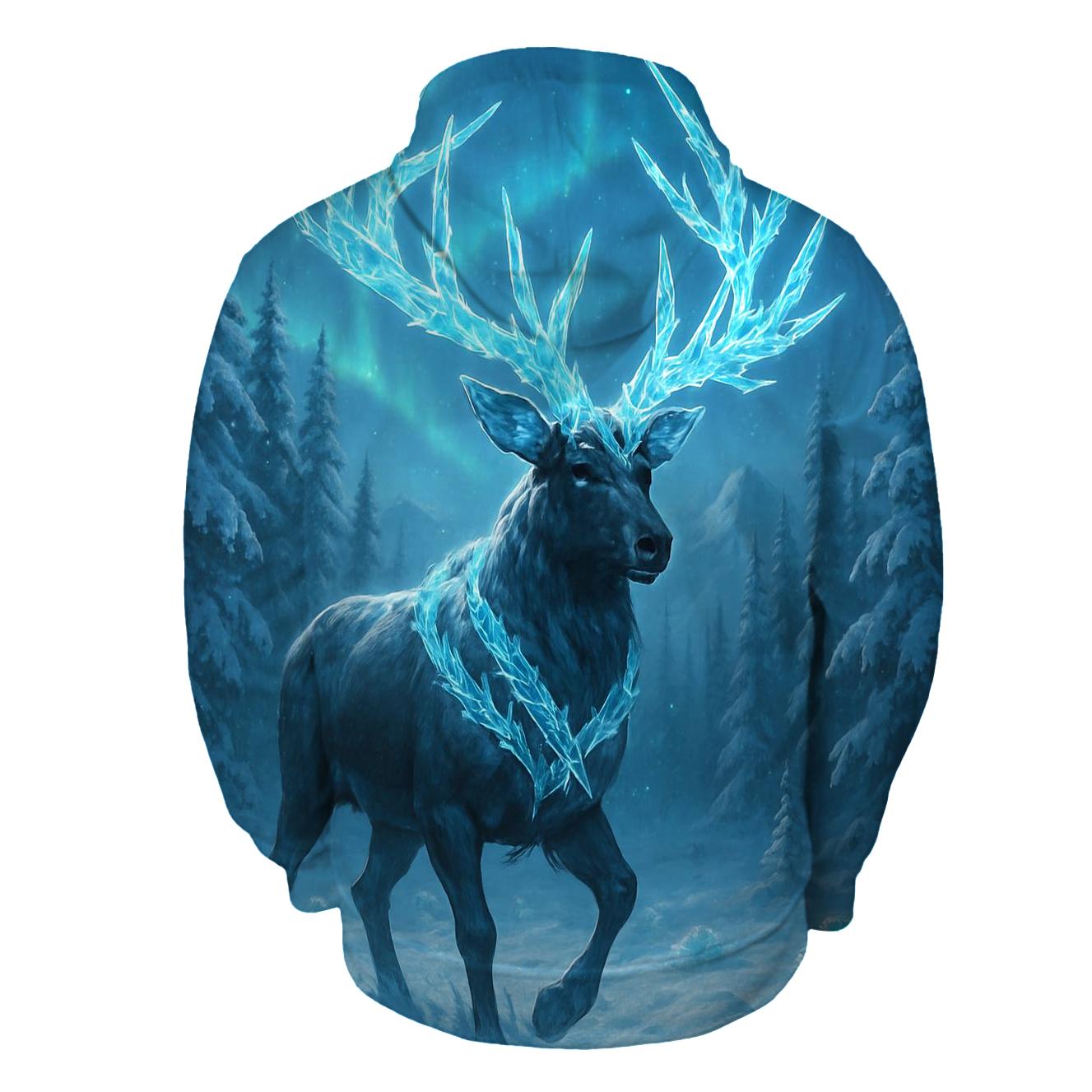 Frostbound Neon Elk pullover hoodies