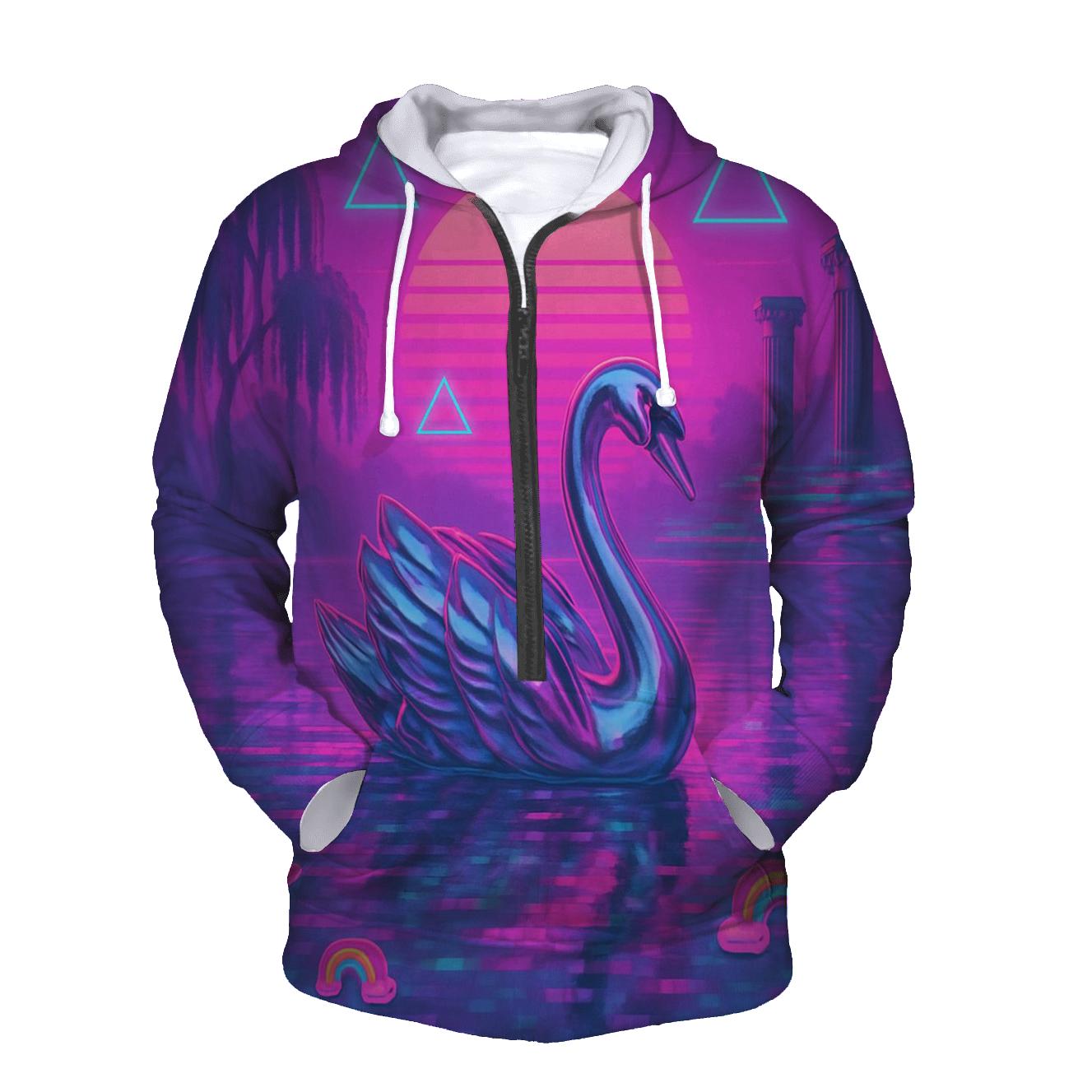 Vaporwave Swan Lake premium hoodies