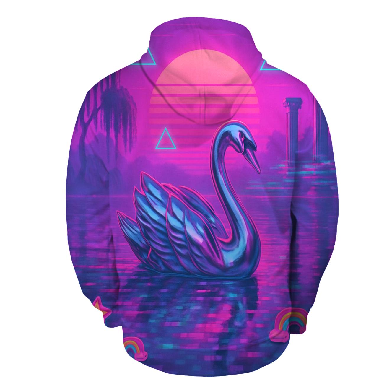 Vaporwave Swan Lake premium hoodies