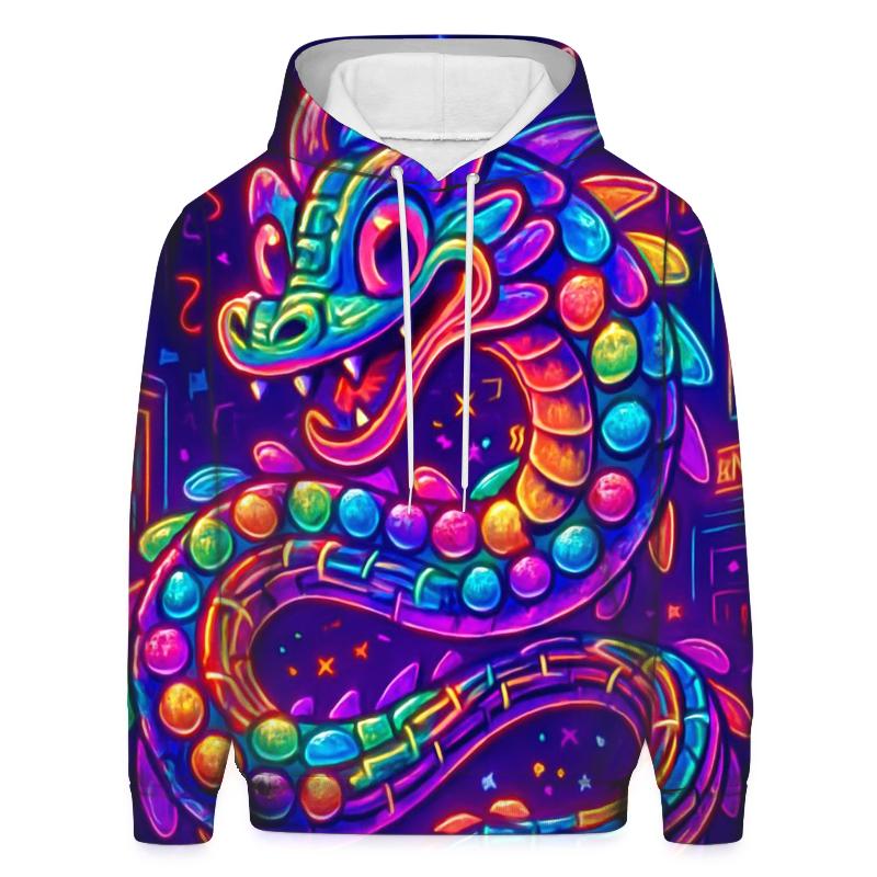 Candy Circuit Dragon embroidered hoodies