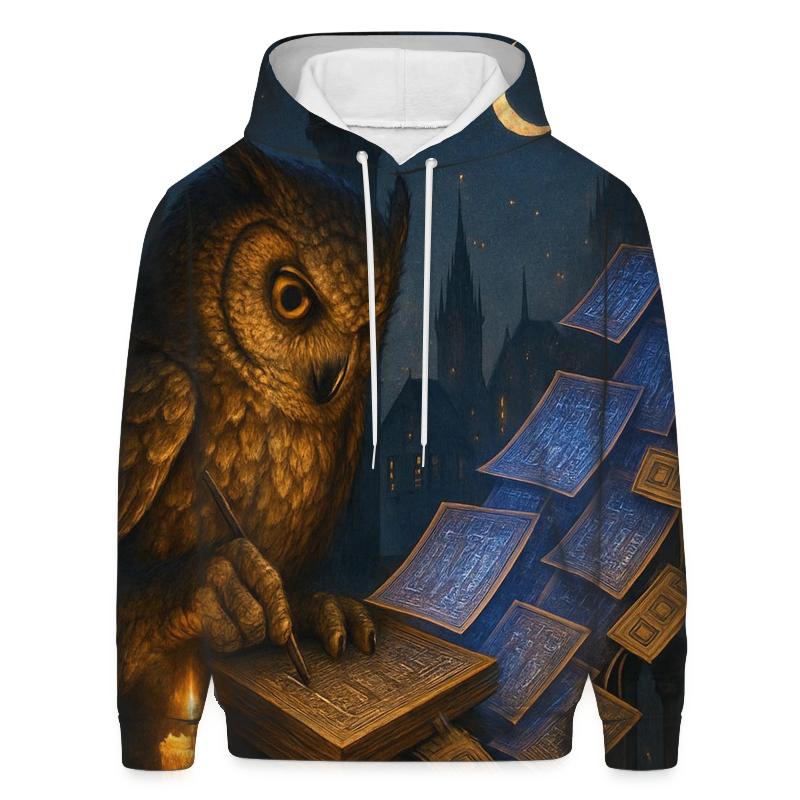 Ironwood Scribe Owl graphic hoodies