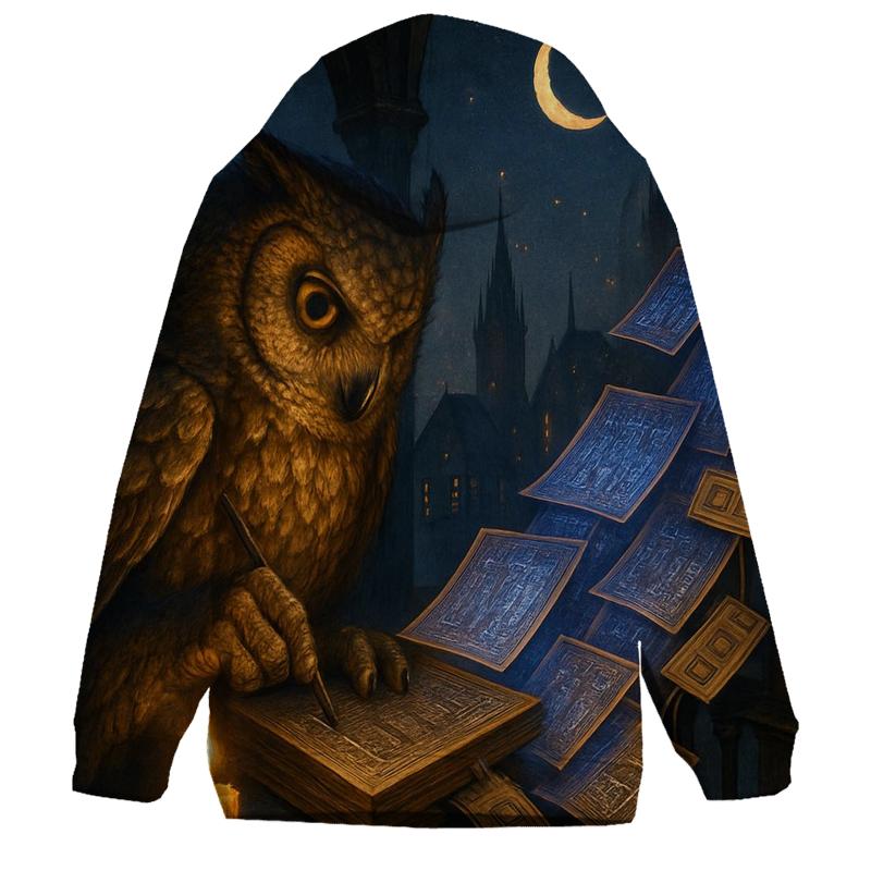 Ironwood Scribe Owl graphic hoodies