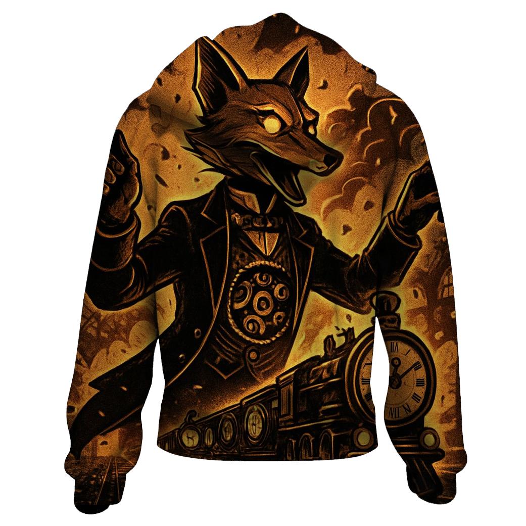 Clockwork Fox Conductor embroidered hoodies