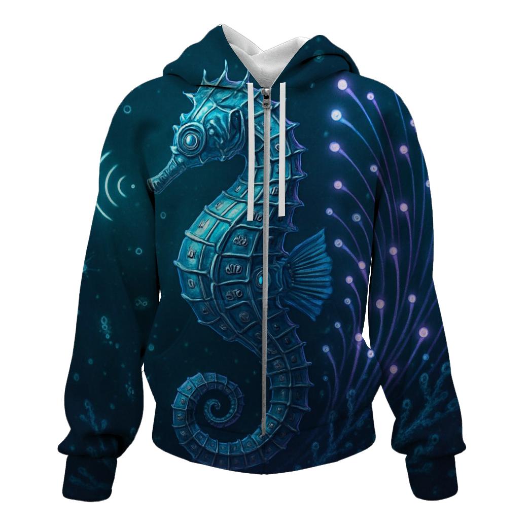 Echo Circuit Seahorse zip-up hoodies