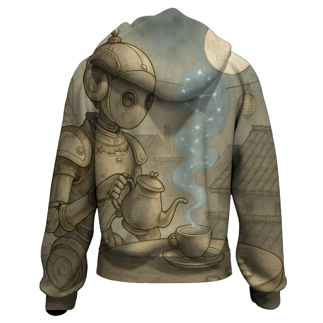 Moonlit Tea Automaton zip-up hoodies