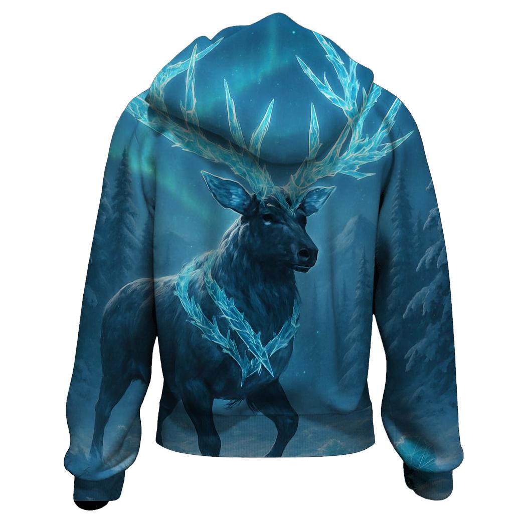 Frostbound Neon Elk hoodies fashion