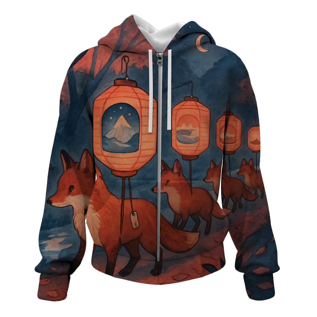 Paper Lantern Fox Caravan zip-up hoodies