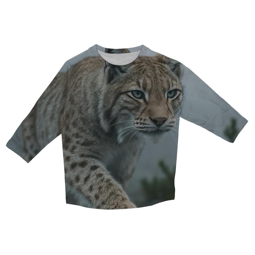 Mist Ridge Stalker — Eurasian Lynx printed three quarter sleeve shirts