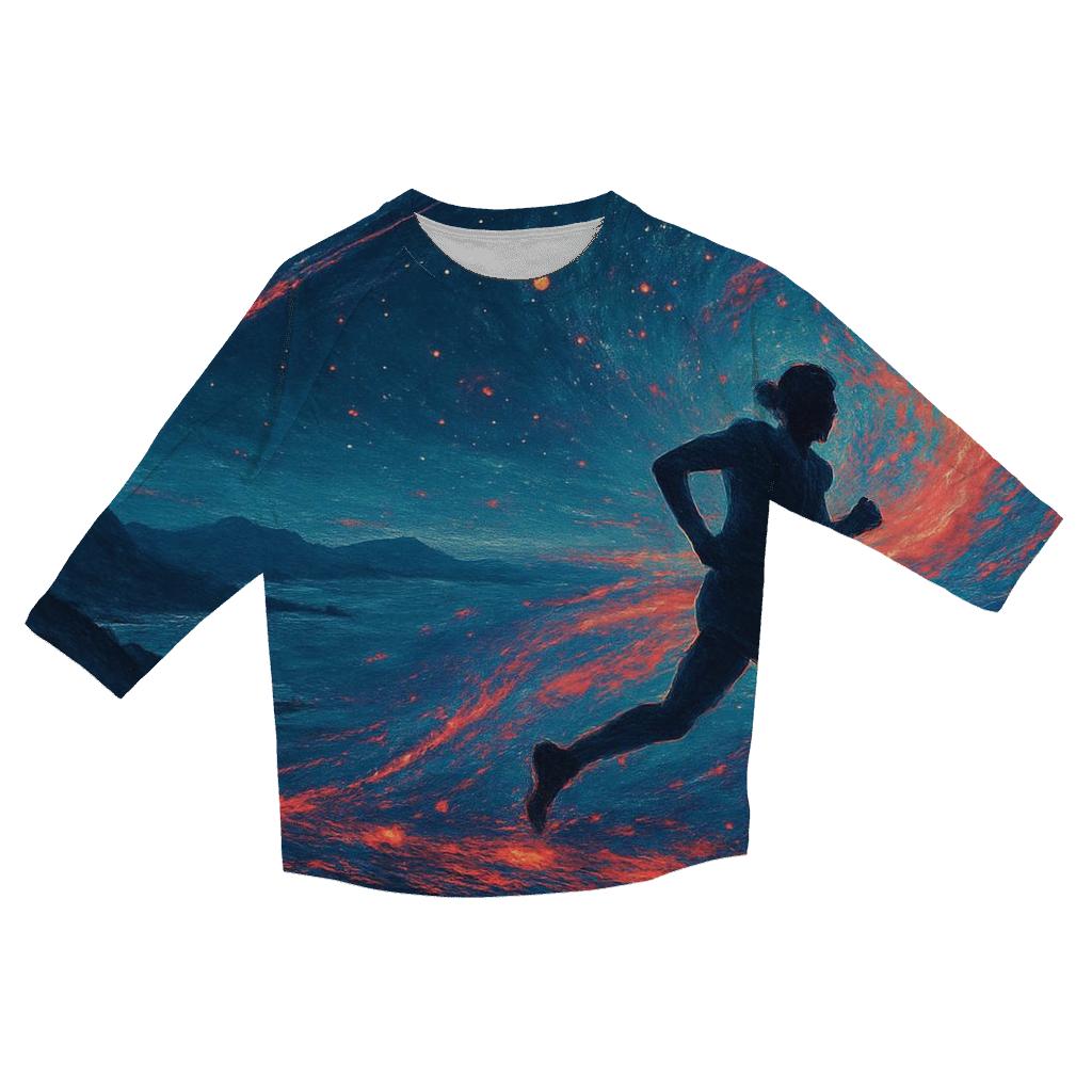 Galactic Marathon casual three quarter sleeve shirts