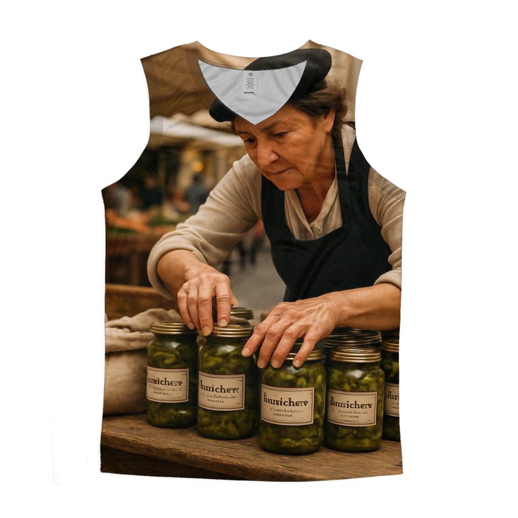 Cornichon Vendor At Lyon Market casual summer tank tops