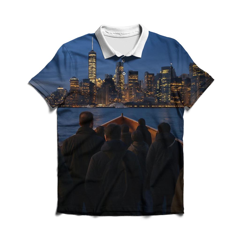 Twilight Ferry Approach To Midtown stylish collar polo tees