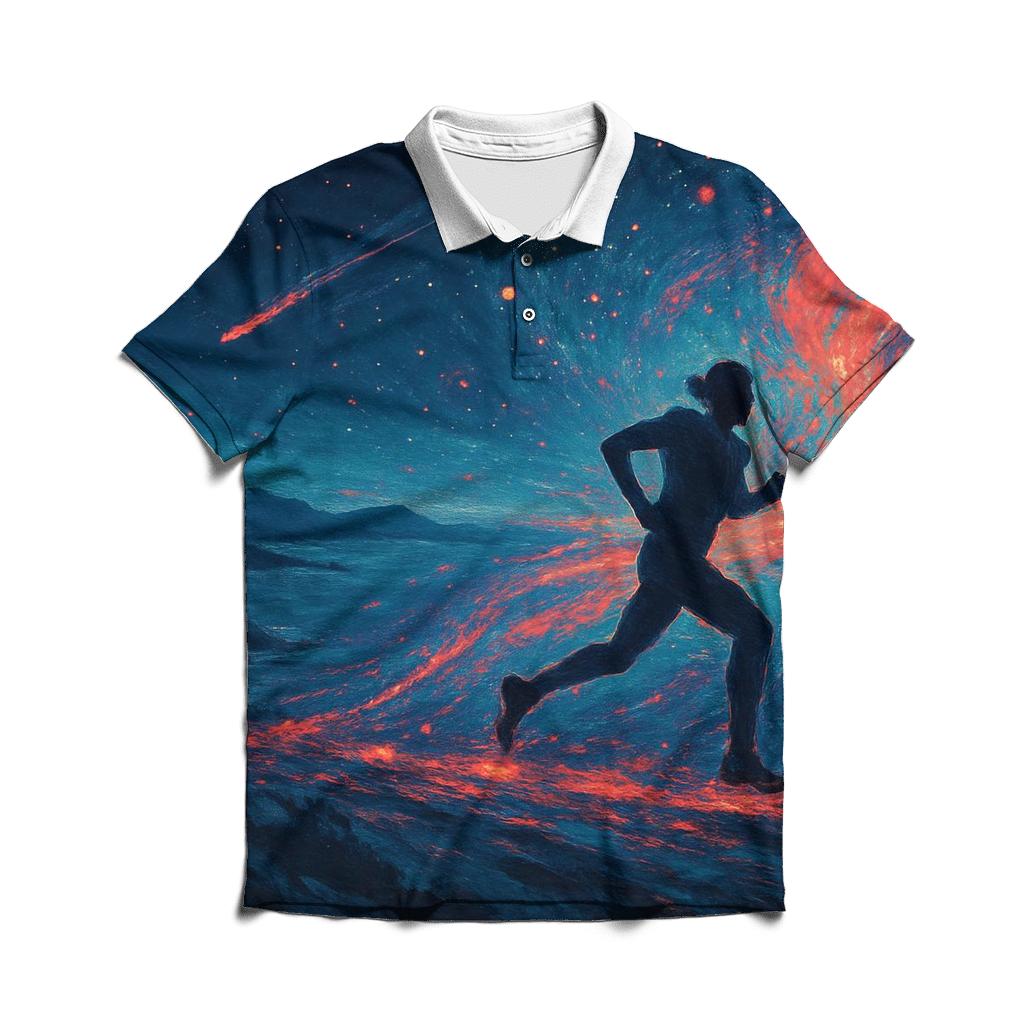 Galactic Marathon casual sports polo shirts
