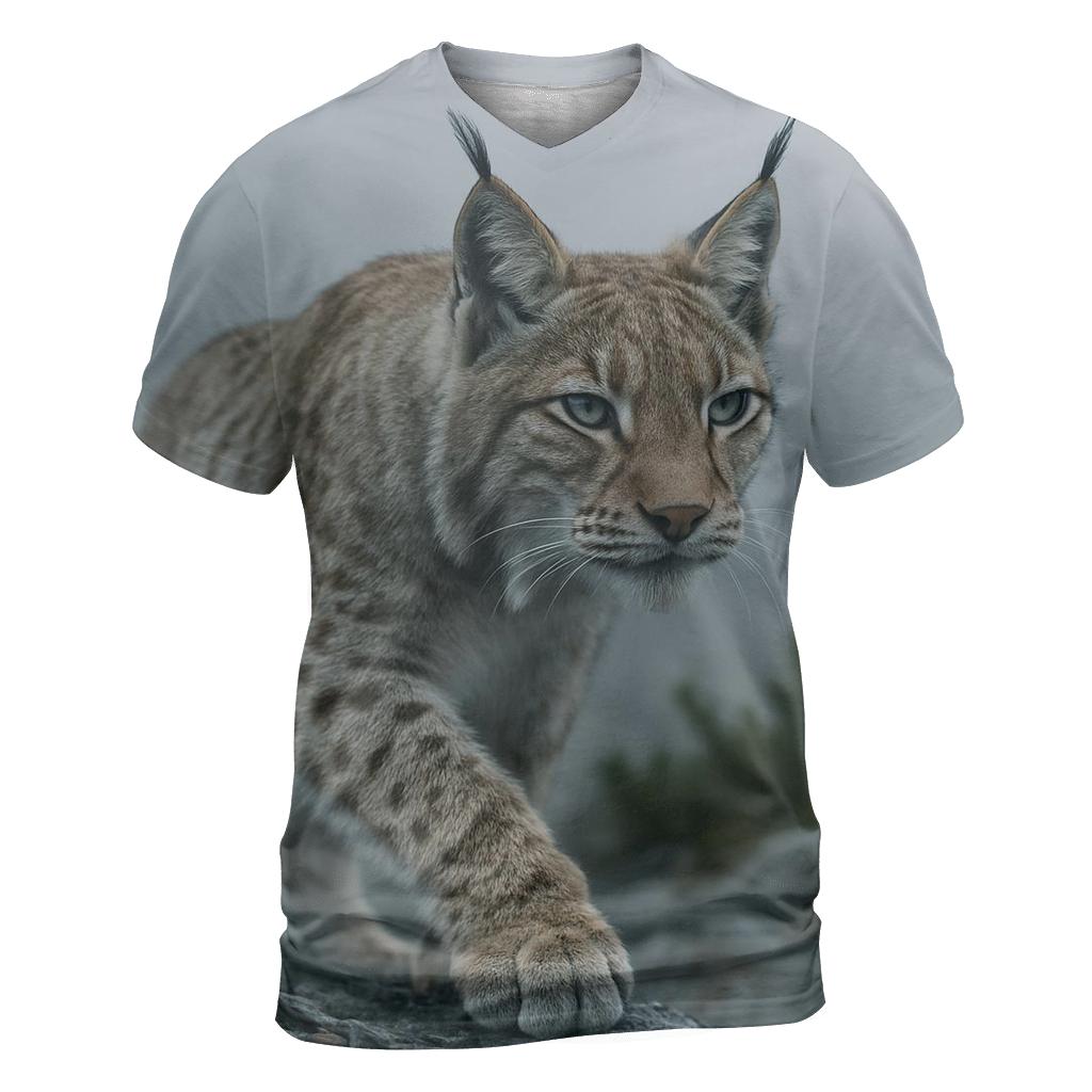 Mist Ridge Stalker — Eurasian Lynx unique graphic print tees