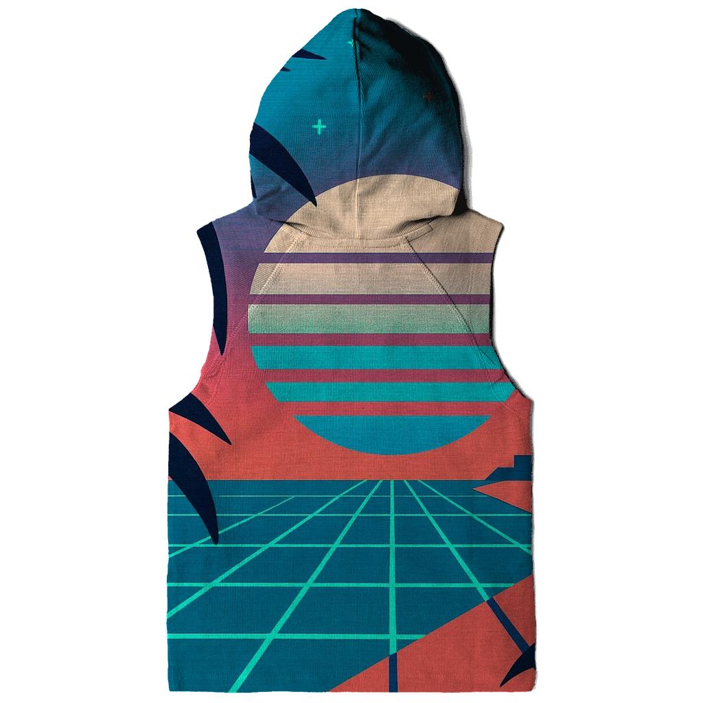 Retro Coastal Grid printed hoodies