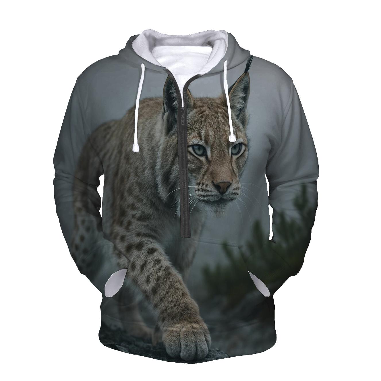 Mist Ridge Stalker — Eurasian Lynx printed hoodies