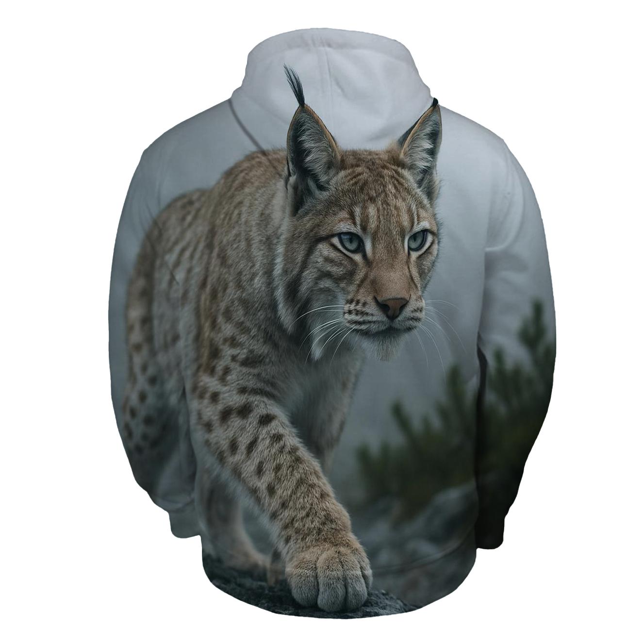 Mist Ridge Stalker — Eurasian Lynx printed hoodies