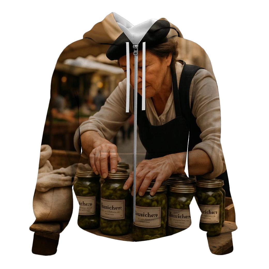 Cornichon Vendor At Lyon Market lightweight hoodies