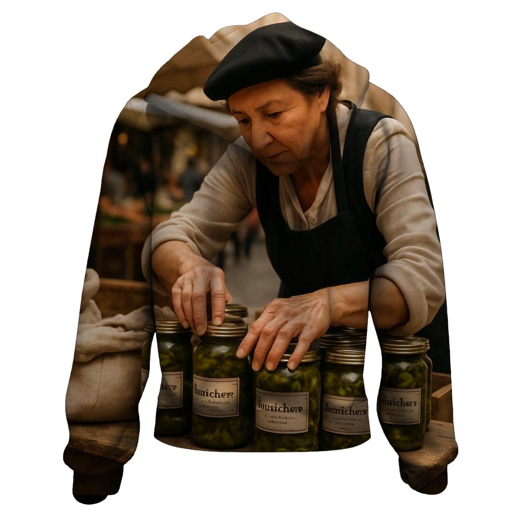 Cornichon Vendor At Lyon Market lightweight hoodies