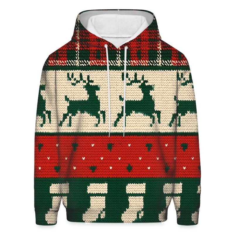 Tinsel Tartan Reindeer Panorama Design pullover hoodies