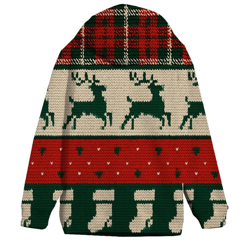 Tinsel Tartan Reindeer Panorama Design pullover hoodies