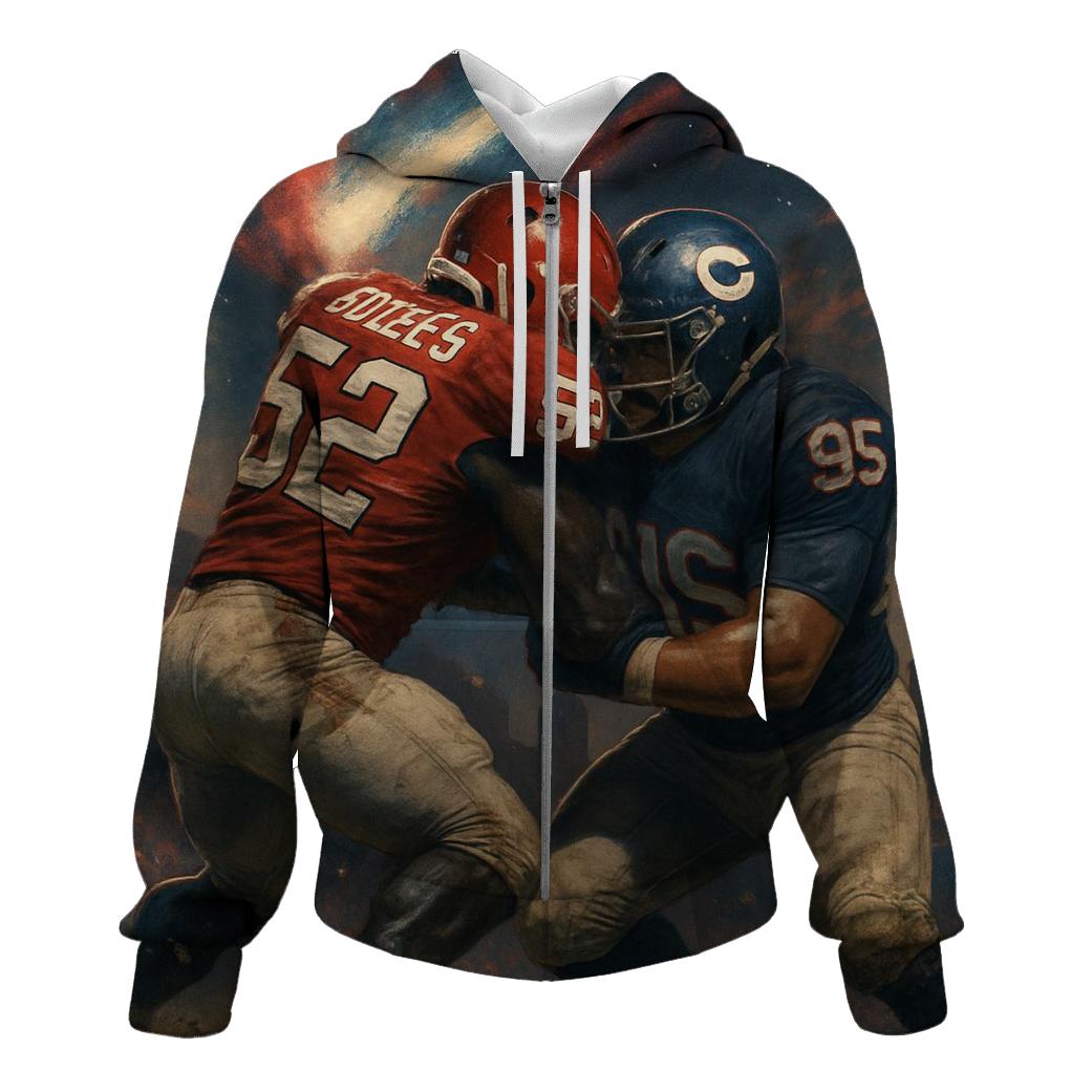 Gridiron Showdown Braves Vs Cubs Clash zip-up hoodies