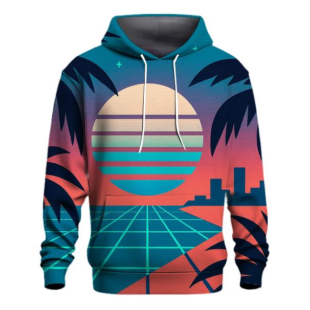 Retro Coastal Grid heavyweight hoodies