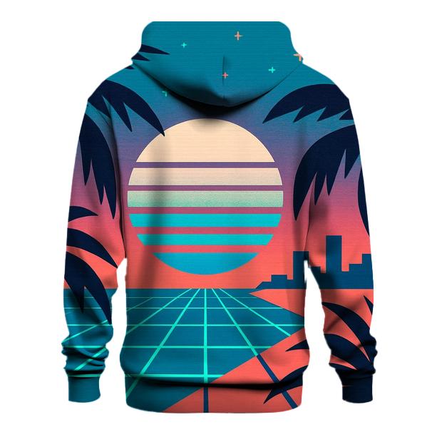 Retro Coastal Grid heavyweight hoodies