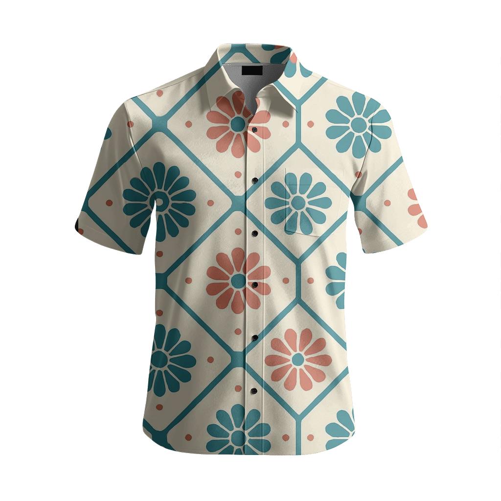 Midcentury Floral Trellis Repeat fashion embroidery shirts