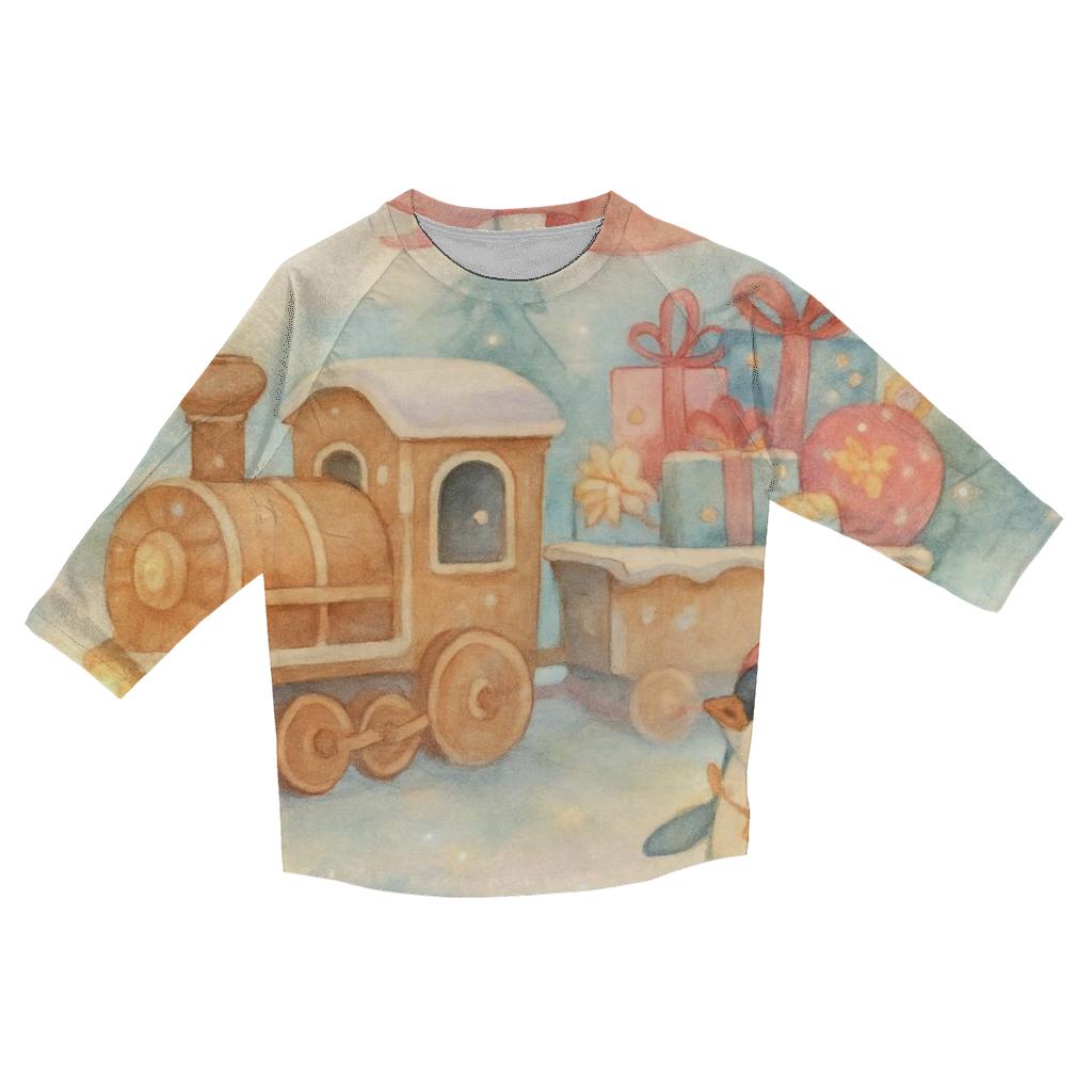 Gingerbread Train Parade personalized 3/4 sleeve tees