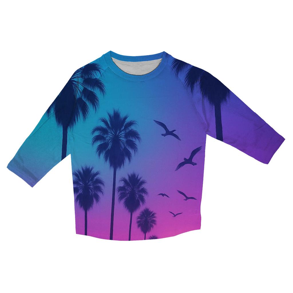 Neon Palms Afterglow cotton quarter sleeve shirts