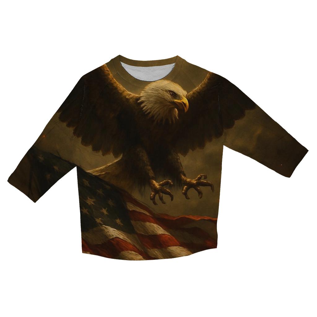 Eagle Overwatch Banner printed three quarter sleeve shirts