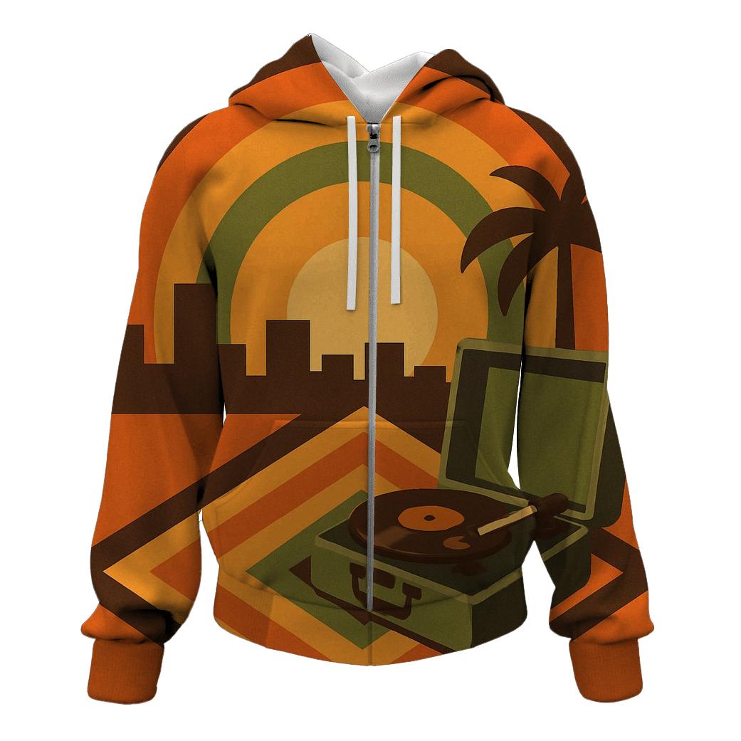 Sunset Groove Mosaic hoodie trends
